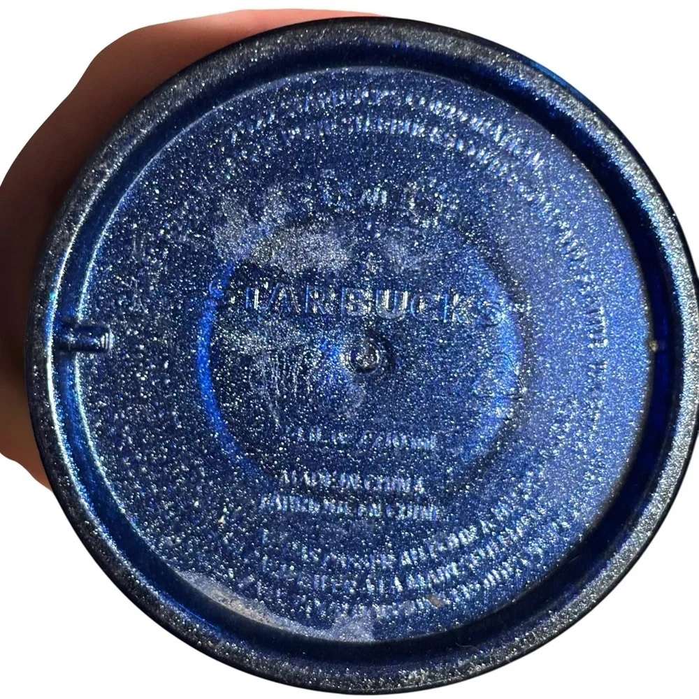 Starbucks Cobalt Blue Grid Design Cold Cup Tumbler/Cup 24oz With Straw - Picture 4 of 4